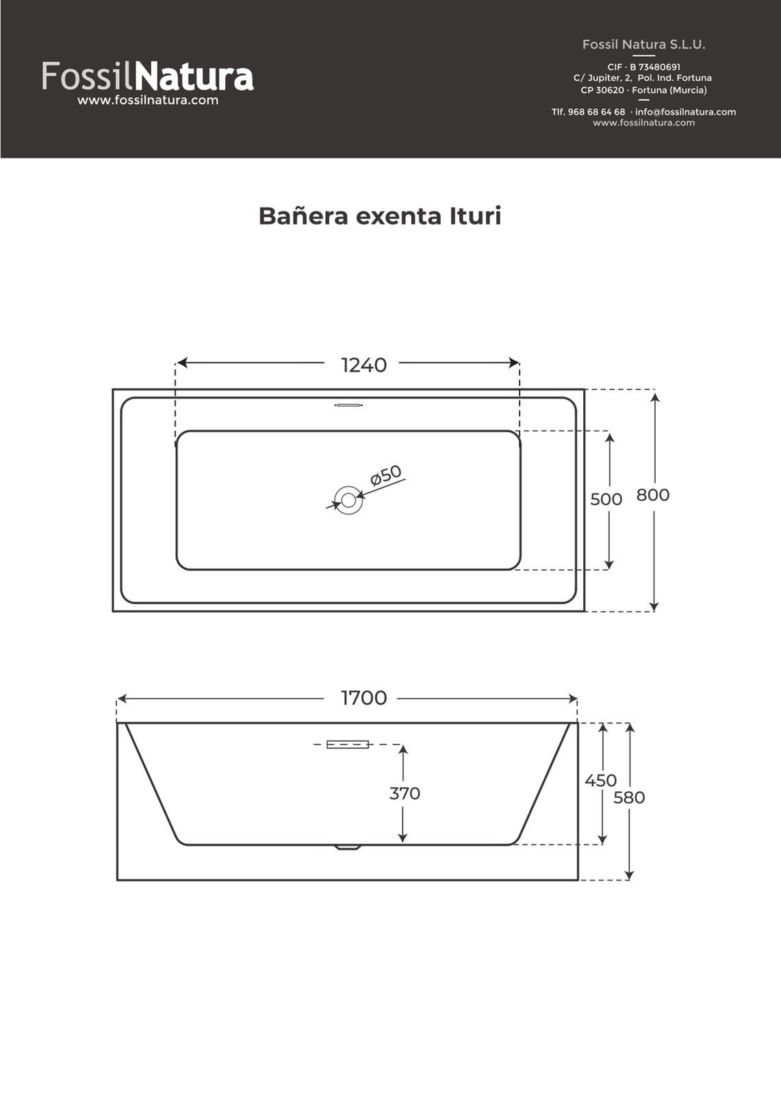 Bañera exenta Ituri - Imagen 4