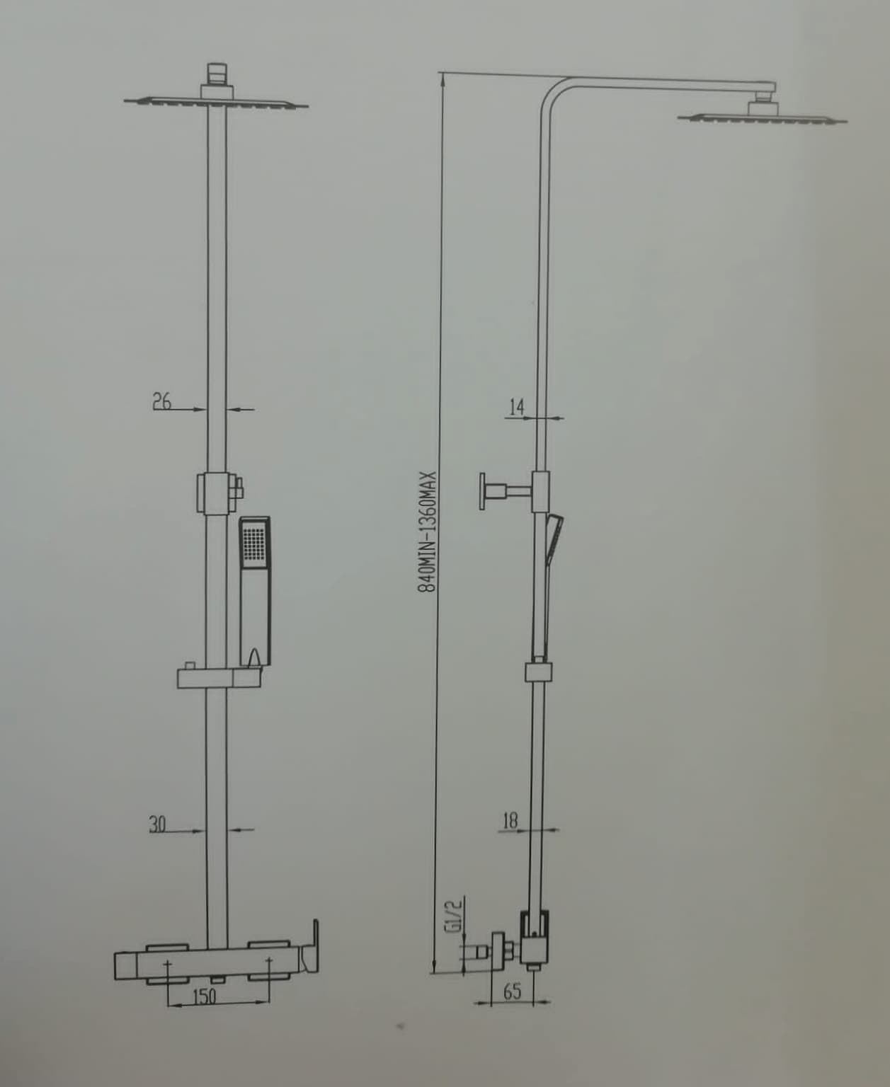 Columna de ducha inverter C negra monomando - Imagen 3