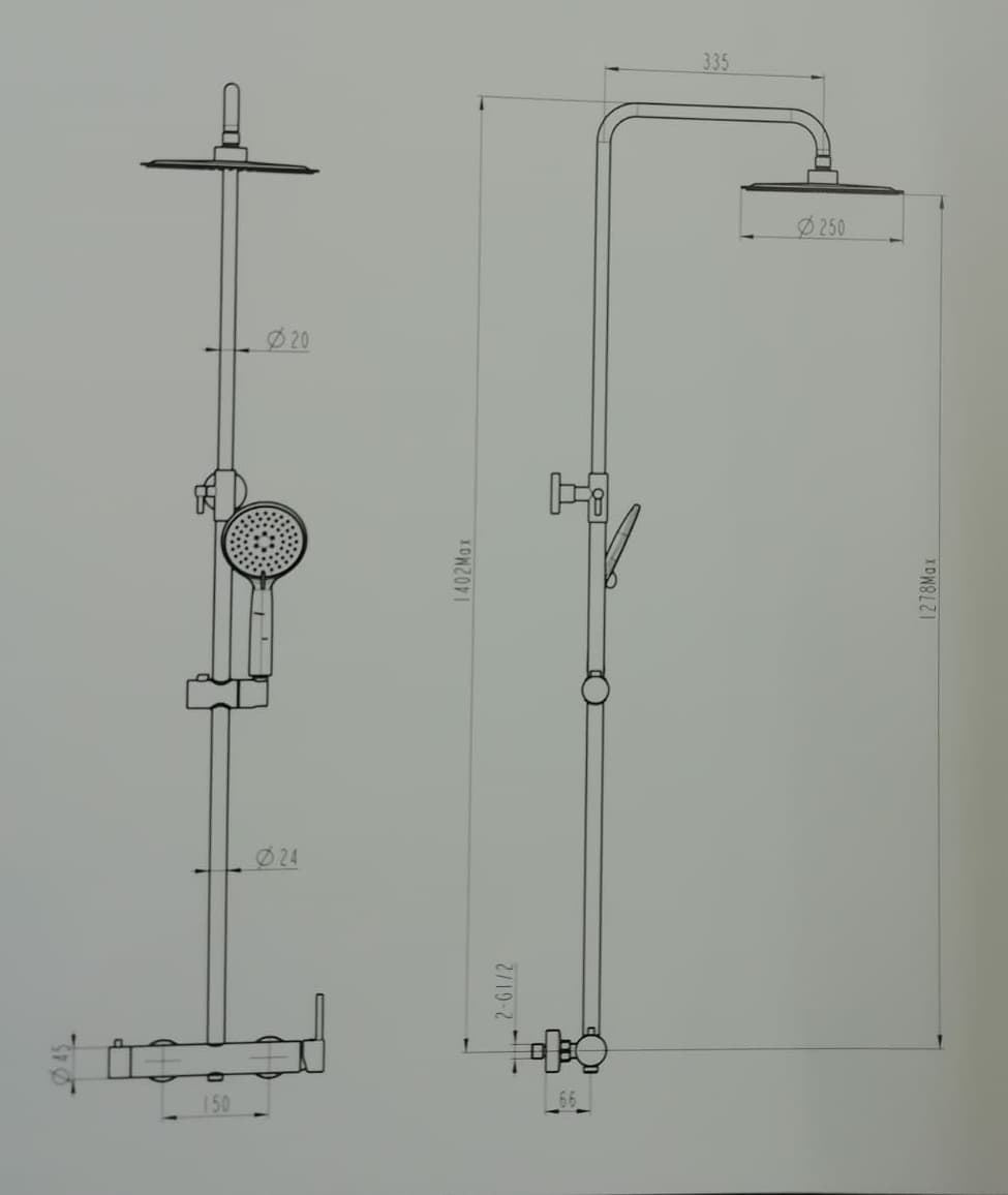 Columna de ducha inverter R negra monomando - Imagen 2