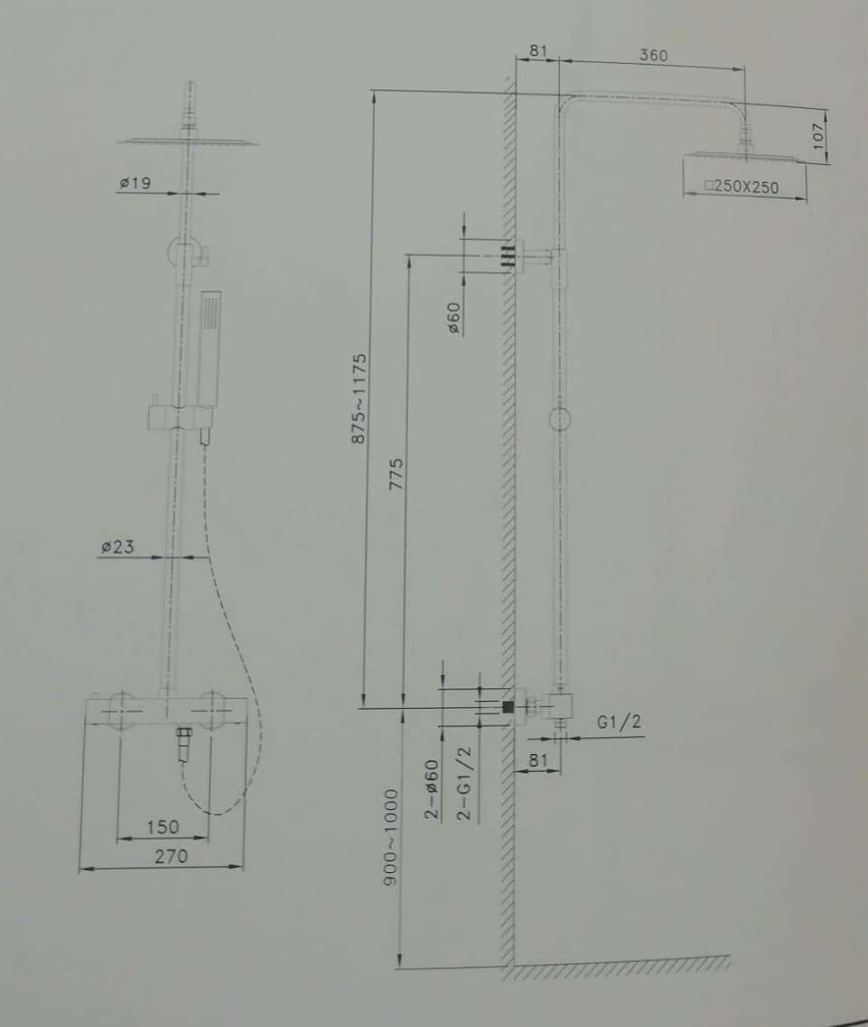 Columna de ducha quadra élite negra termostática - Imagen 7