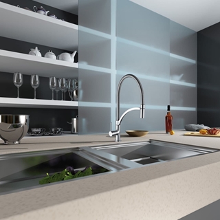 Grifo cocina monomando extraible design cromo - Imagen 2