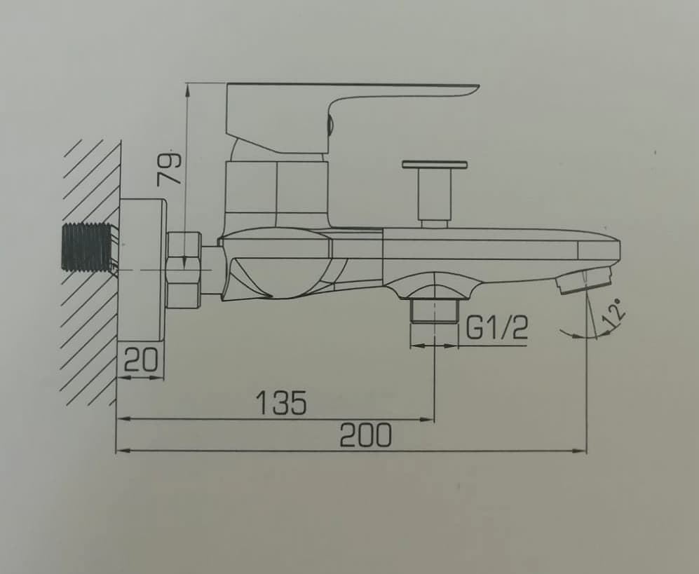 Grifo monomando bañera cromo Cassio - Imagen 2