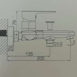 Grifo monomando bañera cromo/blanco Cassio - Imagen 2