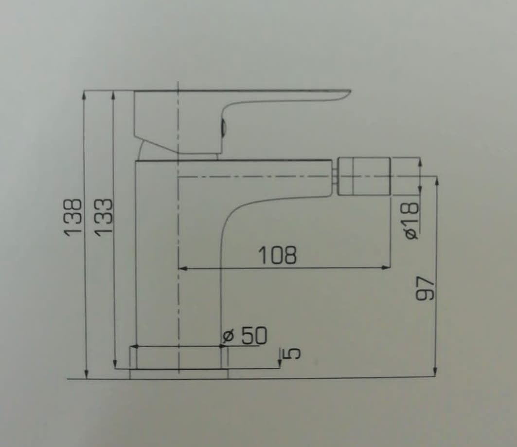 Grifo monomando bidé cromo Cassio - Imagen 2