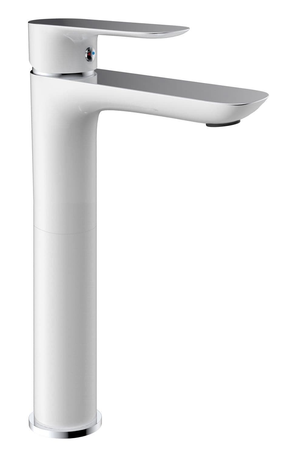 Grifo monomando lavabo caño alto cromo/blanco Cassio - Imagen 1