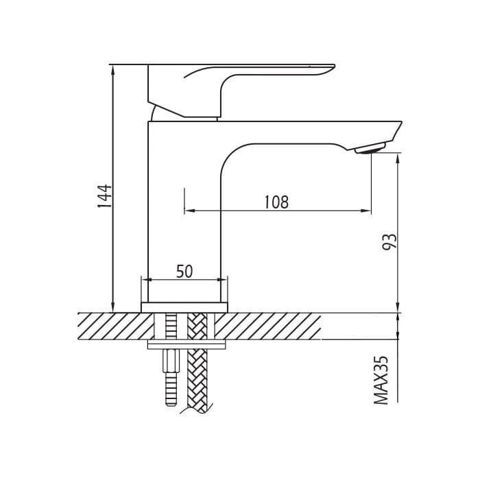 Grifo monomando lavabo cromo/blanco Cassio - Imagen 2