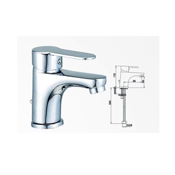 Grifo monomando lavabo cromo Lyon - Imagen 1