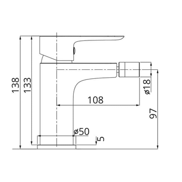 Grifo monomando para bidé Cassio blanco - Imagen 2