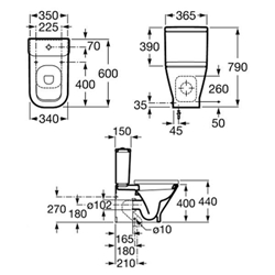 Inodoro Gap adosado 60cm - Imagen 2
