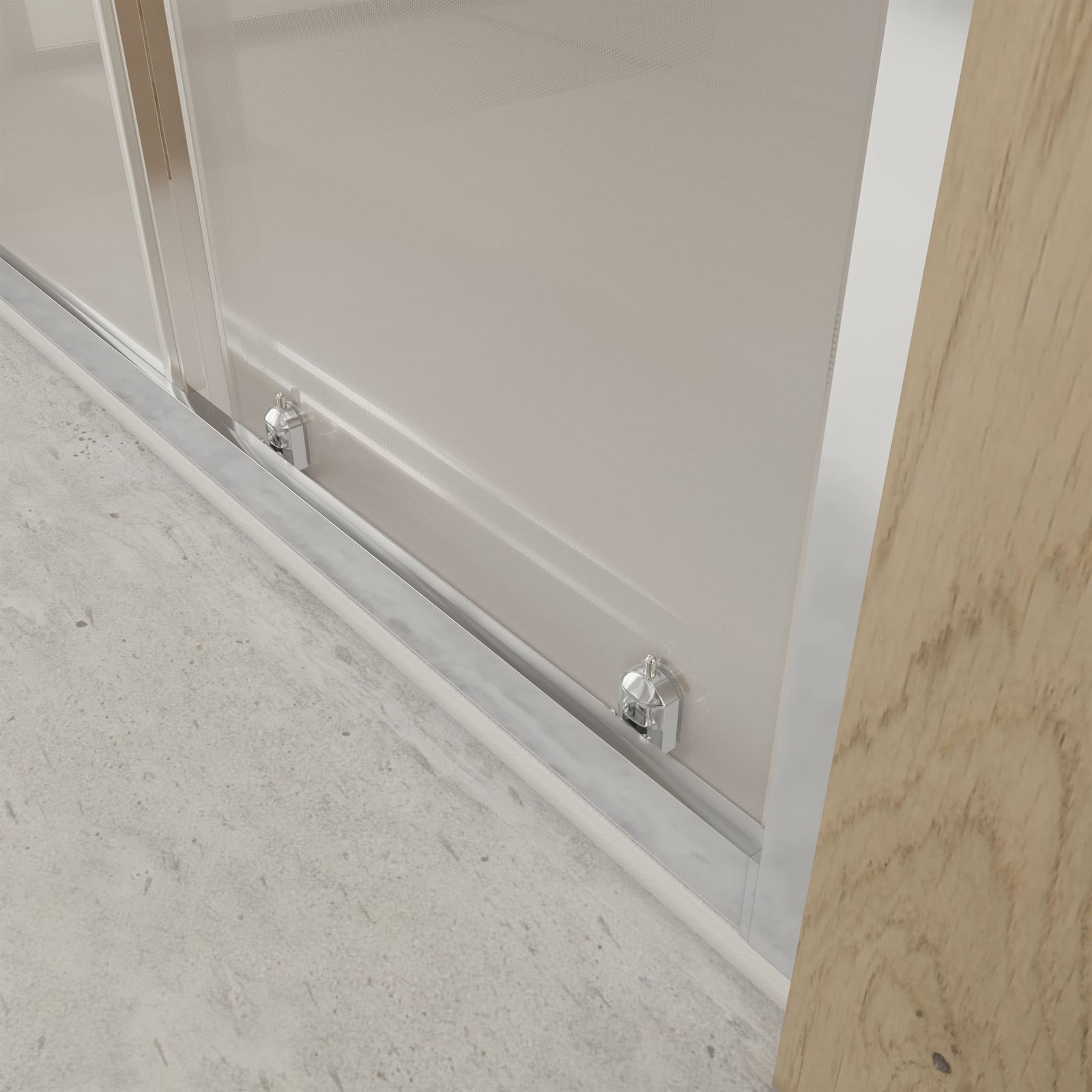 Mampara de ducha frontal F2 (1 fijo + 1 puerta) cristal mate - Imagen 9