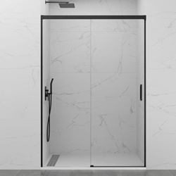 Mampara frontal basic perfilería negro mate - Imagen 1