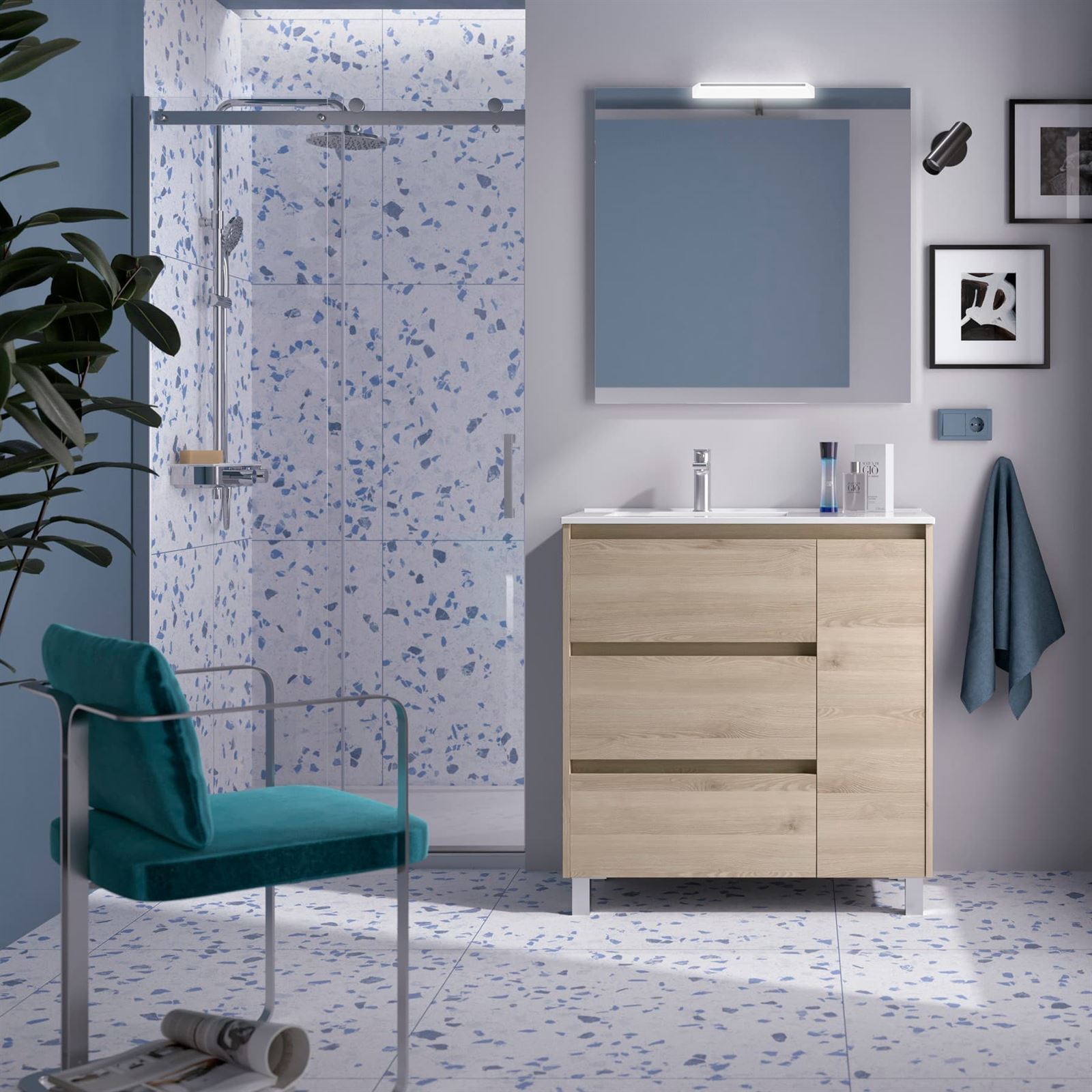Mueble de baño Noja 850 3 cajones+puerta - Imagen 3