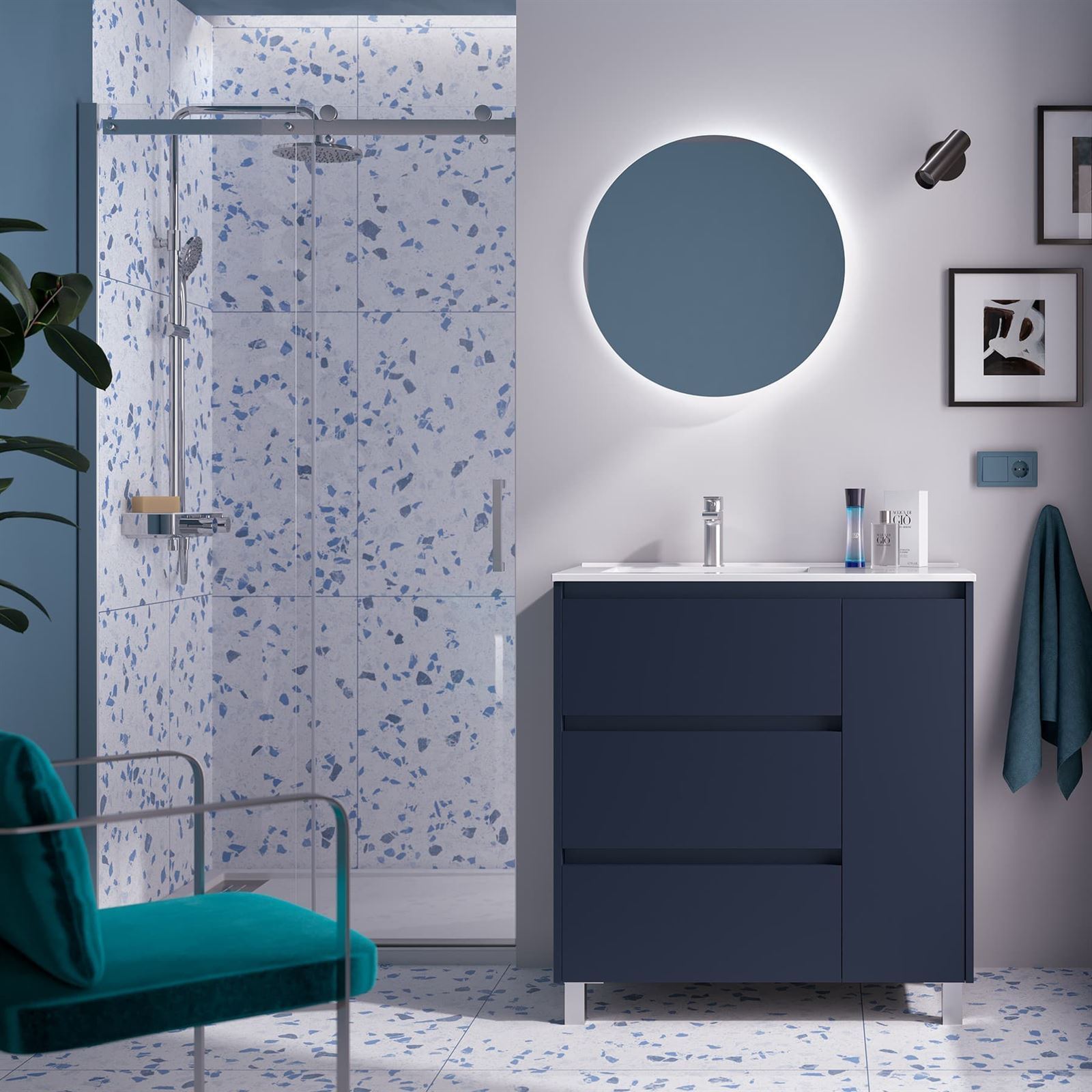 Mueble de baño Noja 850 3 cajones+puerta - Imagen 5