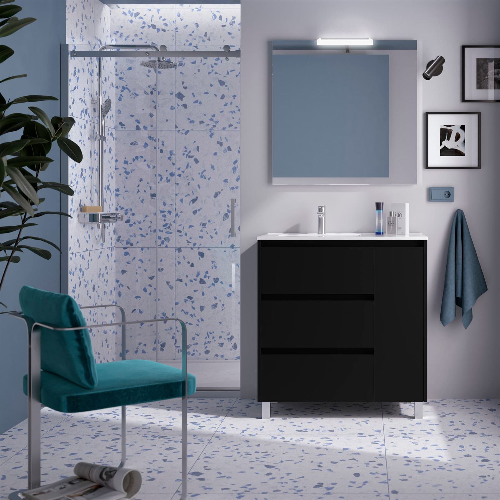 Mueble de baño Noja 850 3 cajones+puerta - Imagen 6