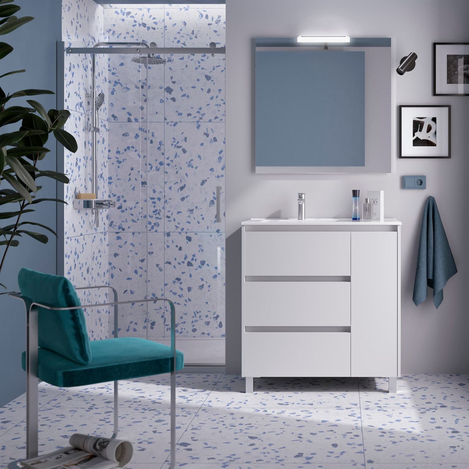 Mueble de baño Noja 850 3 cajones+puerta - Imagen 7