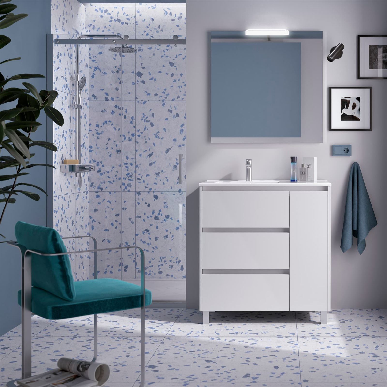 Mueble de baño Noja 850 3 cajones+puerta - Imagen 8