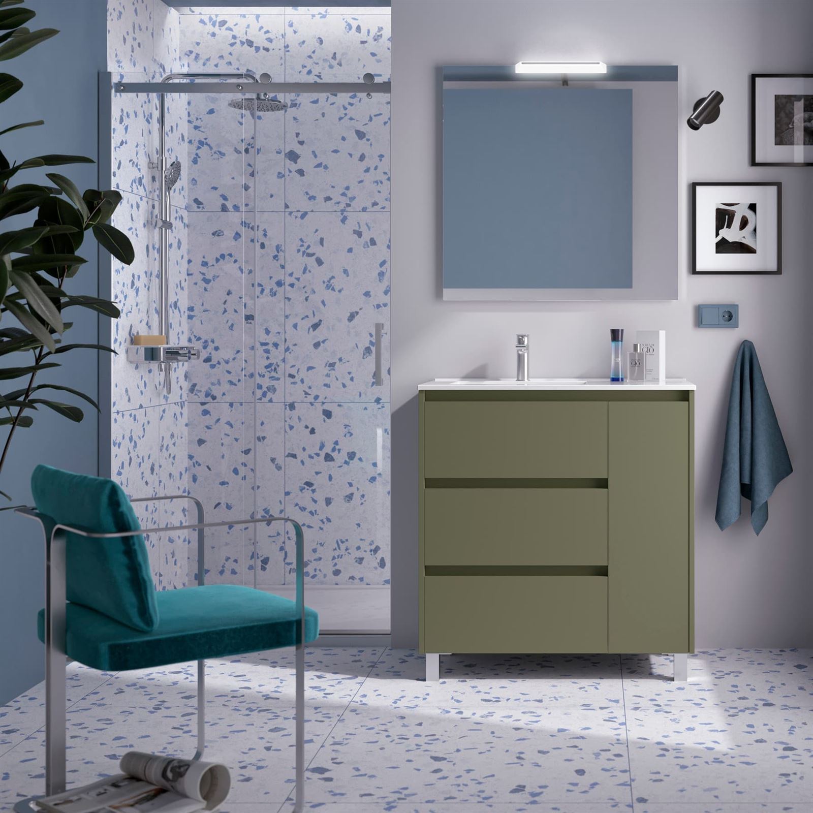Mueble de baño Noja 850 3 cajones+puerta - Imagen 9
